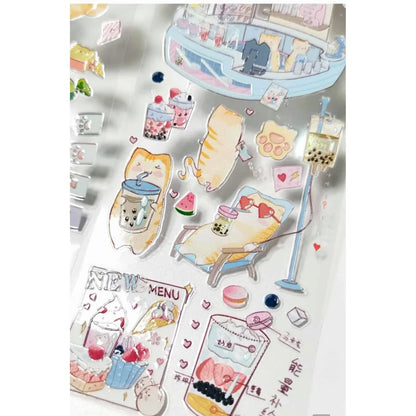 Sweet Jam_Cat's Milk Tea Shop Clear PET + Crystal INK