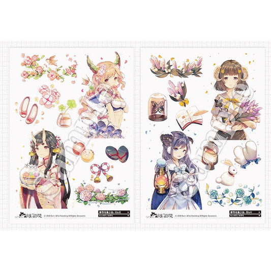 Burn_Season Flowers and Girls Sticker Sheet