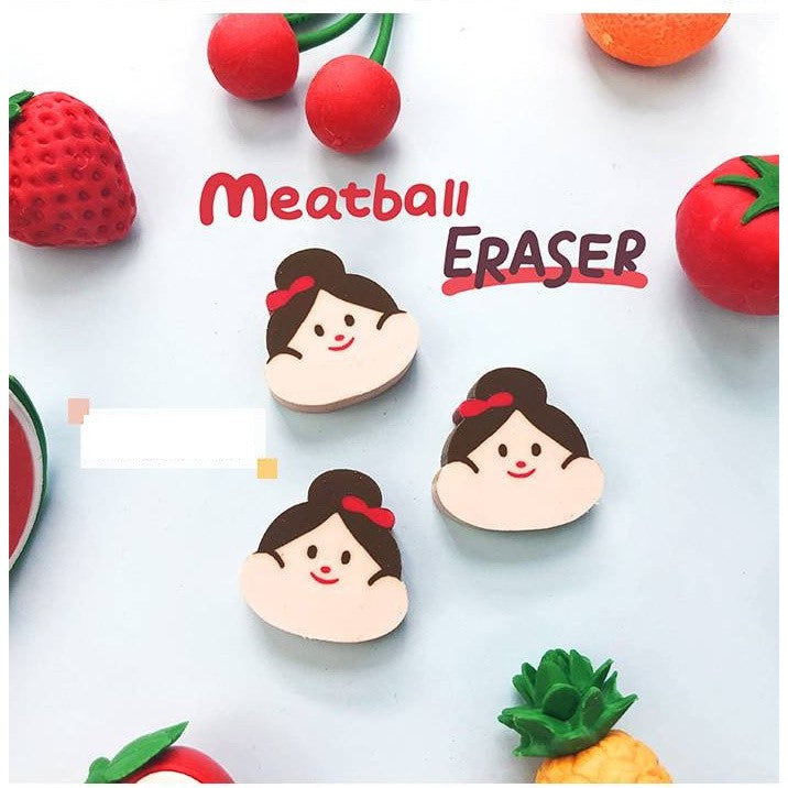 Meatball_Mini Cute Erasers | 6pcs per pack