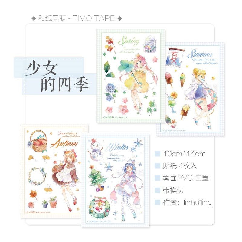 TIMO Tape_Four Season Girls A6 4pcs