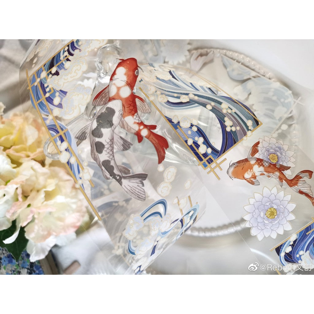 Reborn_Water Wave Koi Washi, w/ release paper