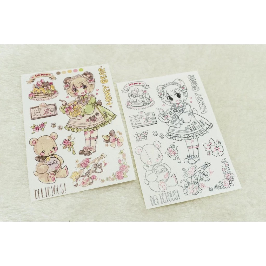 Narwal_Delicious Honey Bear Girl A6, 2pcs Sticker