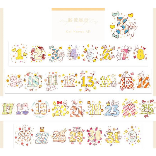 Cat Knows All_Kira Kira Days 3cm WIDE x 10 meters long Washi no release paper