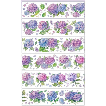 Element Lab_Hydrangea summer flowers 6cm WIDE x 5 meters long washi with release paper