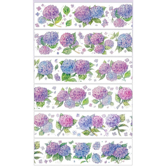 Element Lab_Hydrangea summer flowers 6cm WIDE x 5 meters long washi with release paper