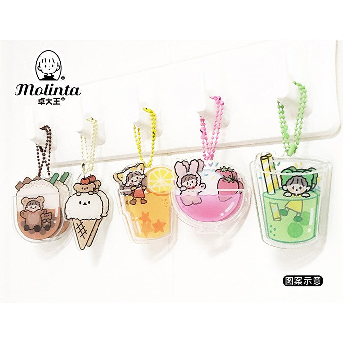 Molinta_Strawberry Milkshake | Ice Cream | Lemon Juice | Green Tea |  Keychain