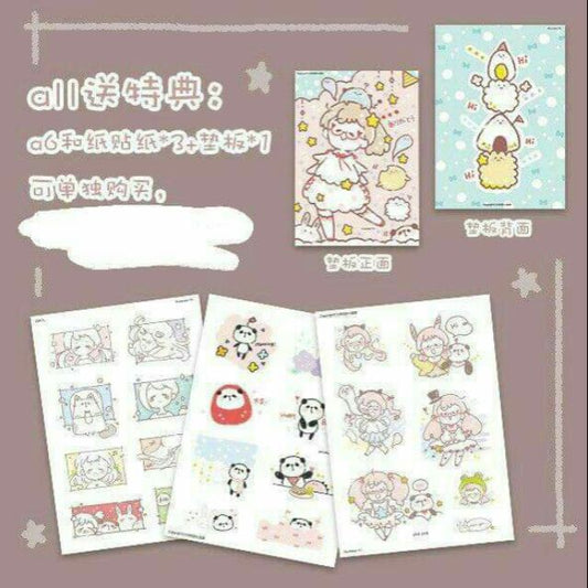 Sticker & PVC Pencil Board A6 Size pad Set Yii