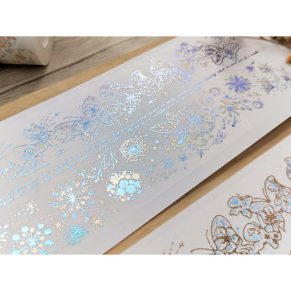 Wood3F_Blue + Silver Laser Foil Butterfly Dance