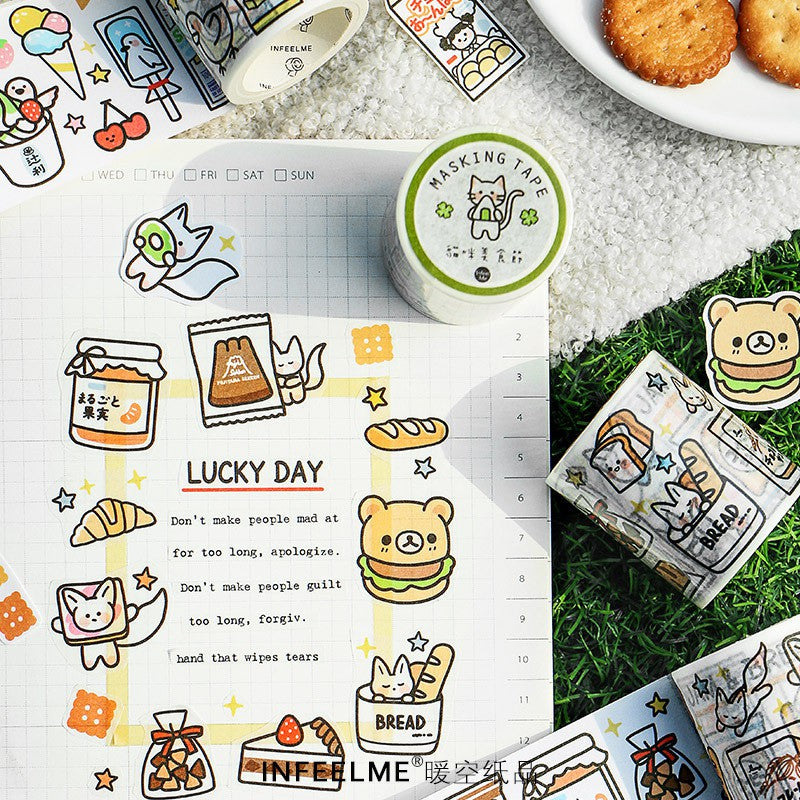 Infeel Me_ Cats Delicacy | Panda Snacks | Sweets Washi Tape