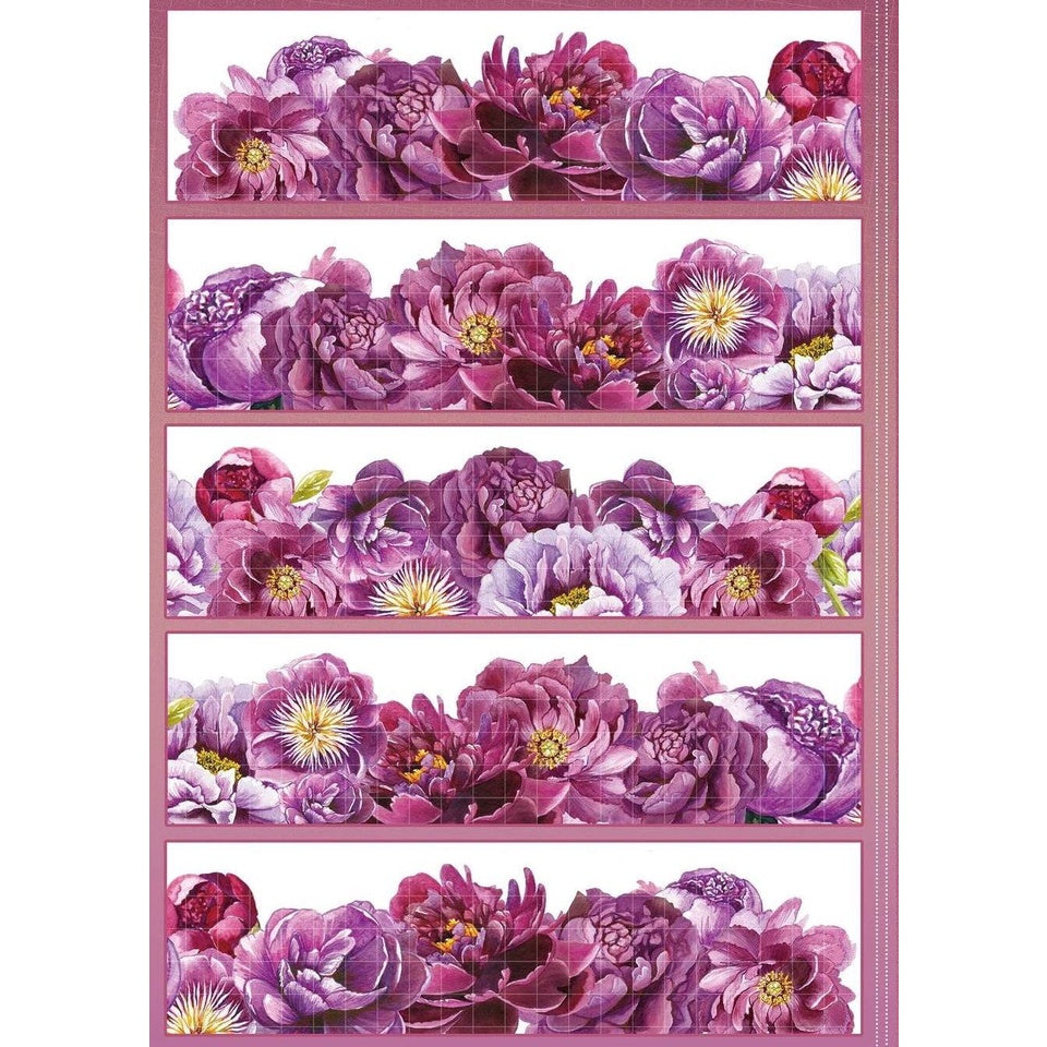 Carrie_Crimson Purple Flowers Washi with release paper