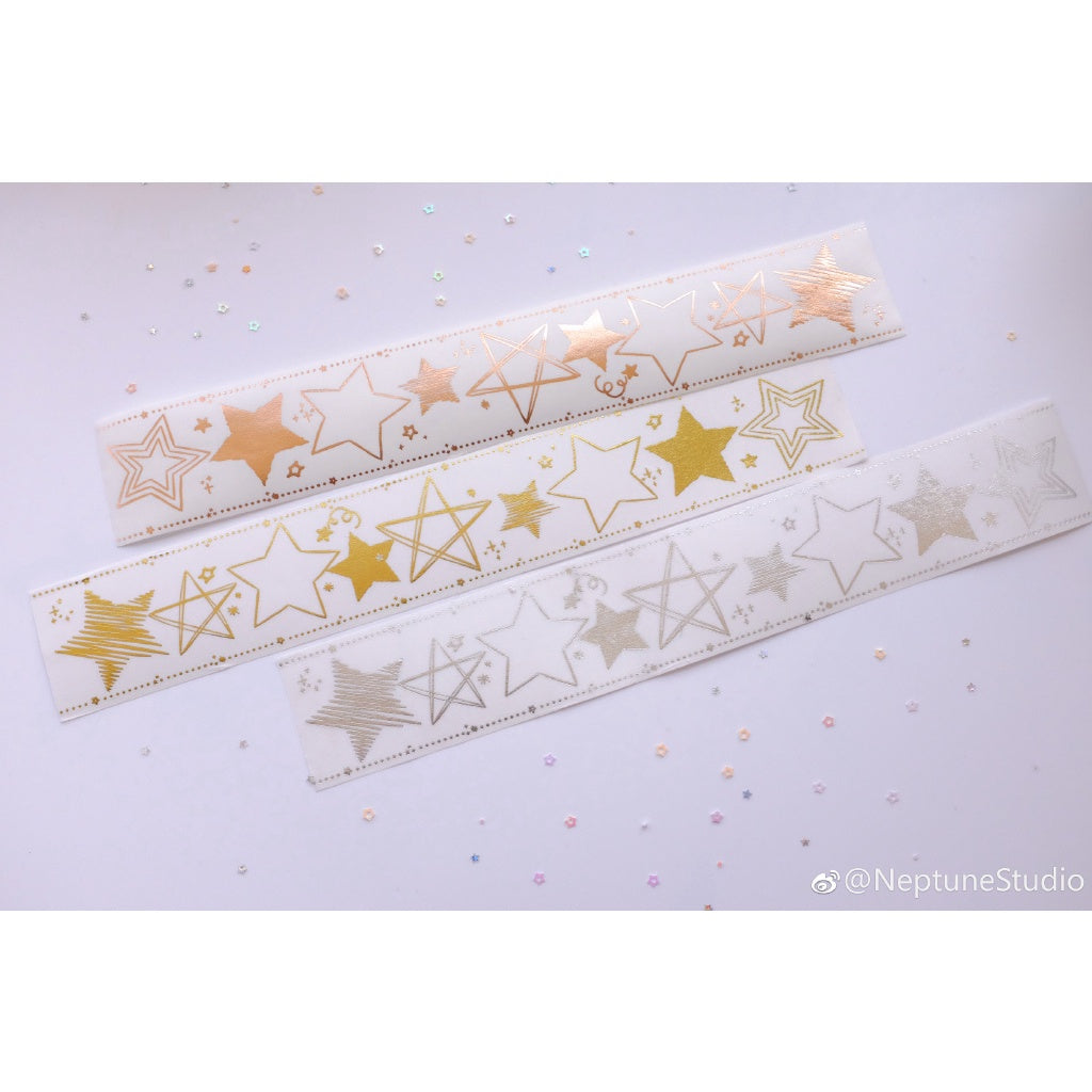 Neptune Studio_Etoiles Rose washi with release paper 4cm WIDE x 10 meters long