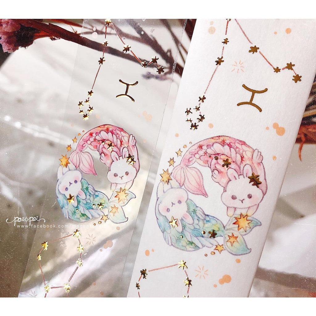 Pei+Pei_Starlight Bunny Washi with release paper gold foil plus 3d print