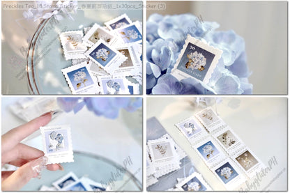 [Pre-Order]_Freckles Tea_18.Stamp Sticker_春夏郵票貼紙_1x30pcs_Sticker