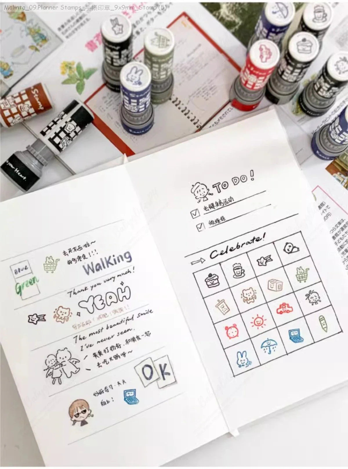 [Pre-Order]_Molinta_09.Planner Stamps_手帳印章_9x9mm_Stamp