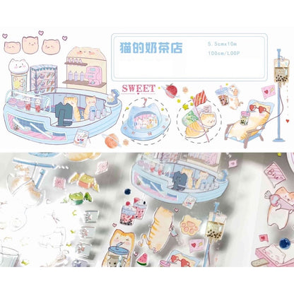 Sweet Jam_Cat's Milk Tea Shop Clear PET + Crystal INK