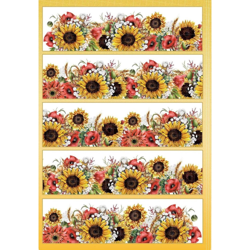 Carrie_Sunflowers Washi with release paper 5cm x 15 METERS, 100cm per loop