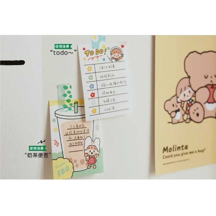 Molinta_Mini Note | To DO Diet Milk Tea Books Record Favorites Movie Travel Restaurant