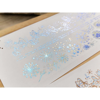 Wood3F_Blue + Silver Laser Foil Butterfly Dance