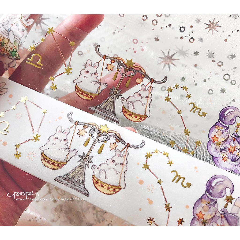 Pei+Pei_Starlight Bunny Washi with release paper gold foil plus 3d print