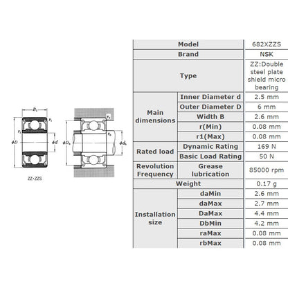 [NSK][MICRO][Japan] Small Ball Bearings miniature bearing 681 682 683 684 685 686 687 688 689 ZZ