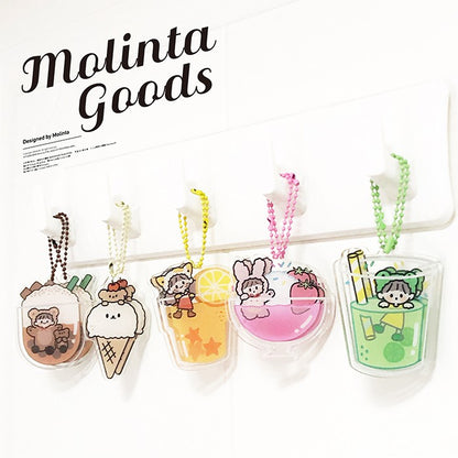 Molinta_Strawberry Milkshake | Ice Cream | Lemon Juice | Green Tea |  Keychain