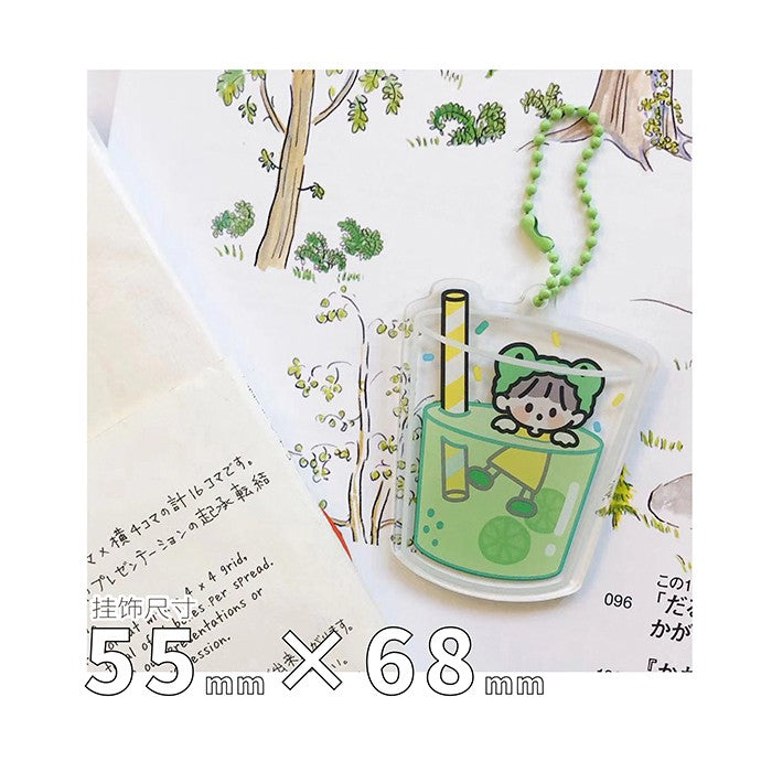 Molinta_Strawberry Milkshake | Ice Cream | Lemon Juice | Green Tea |  Keychain