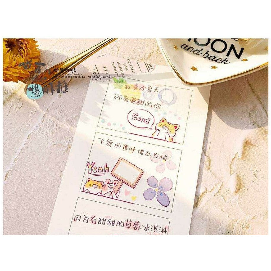 PiliPala_Speech Balloon Bubble Bunny and Tiger Cat Pet and Washi