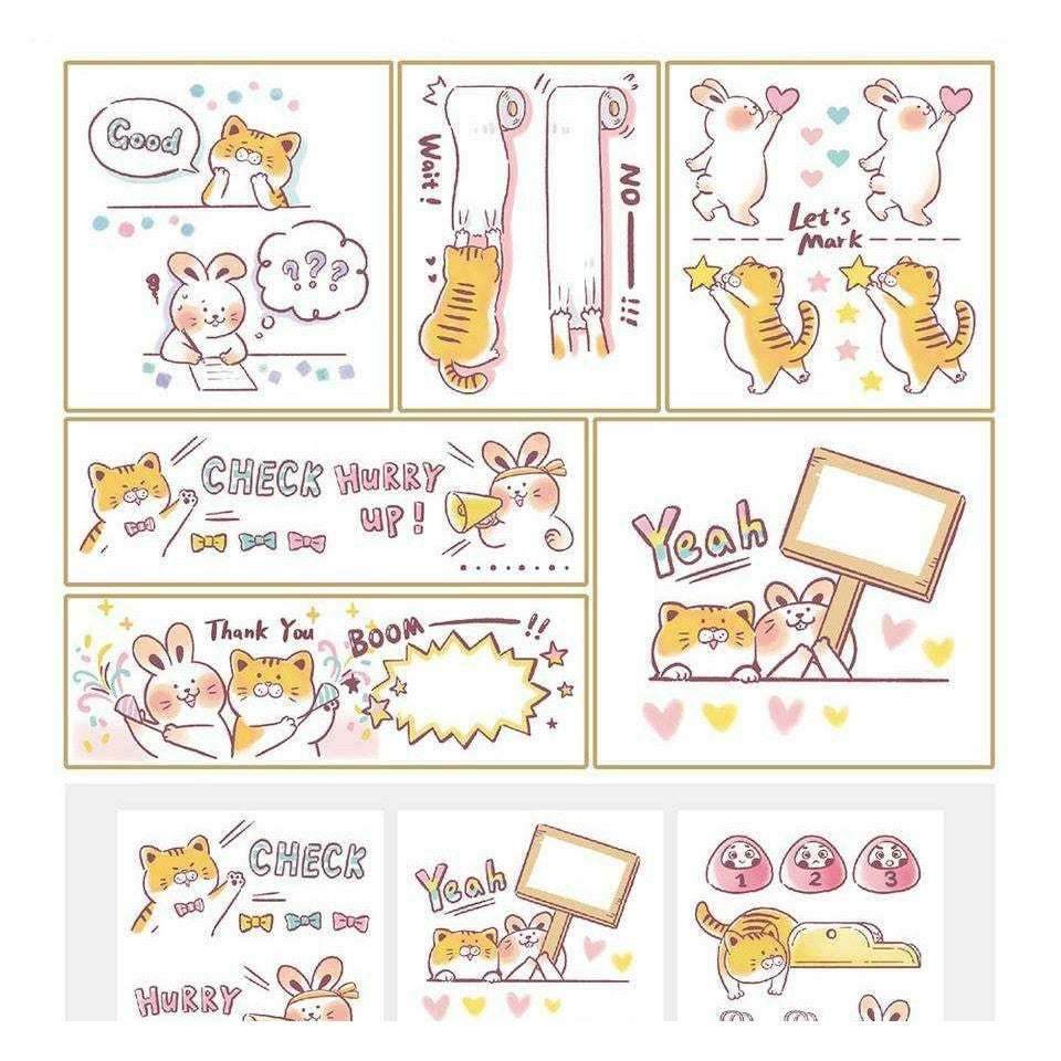 PiliPala_Speech Balloon Bubble Bunny and Tiger Cat Pet and Washi