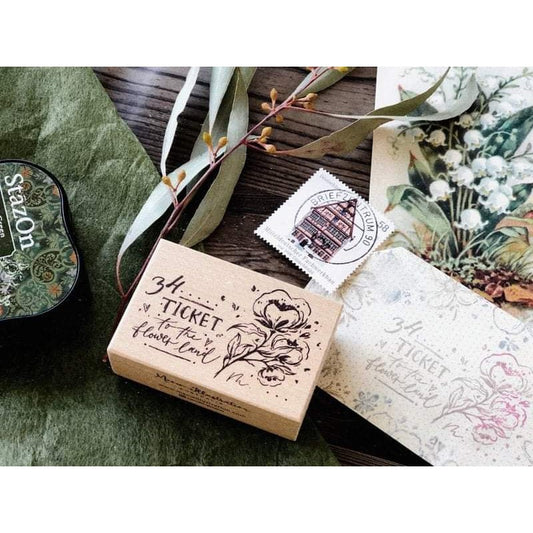 Wooden Stamp_Meow Illustration_ Ticket to the Flower Land