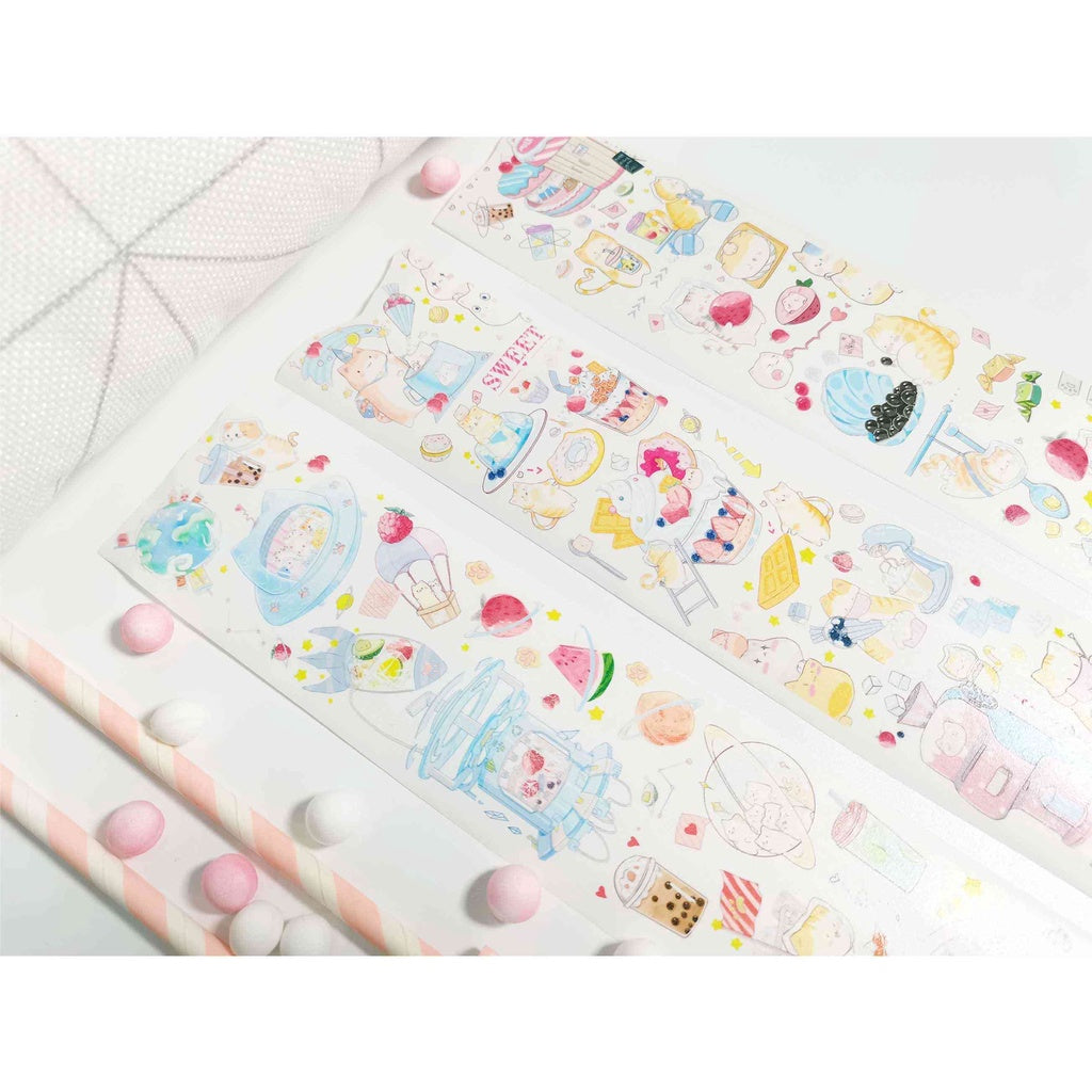 Sweet Jam_Cat's Milk Tea Shop Washi w/ release paper