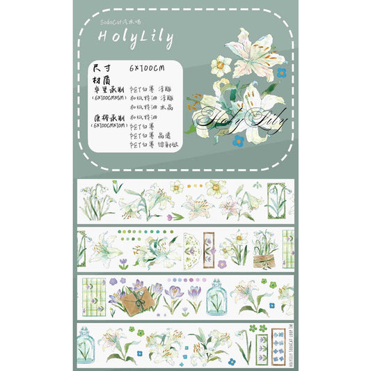 SodaCat_Holy Lily (5m) Embossed Washi