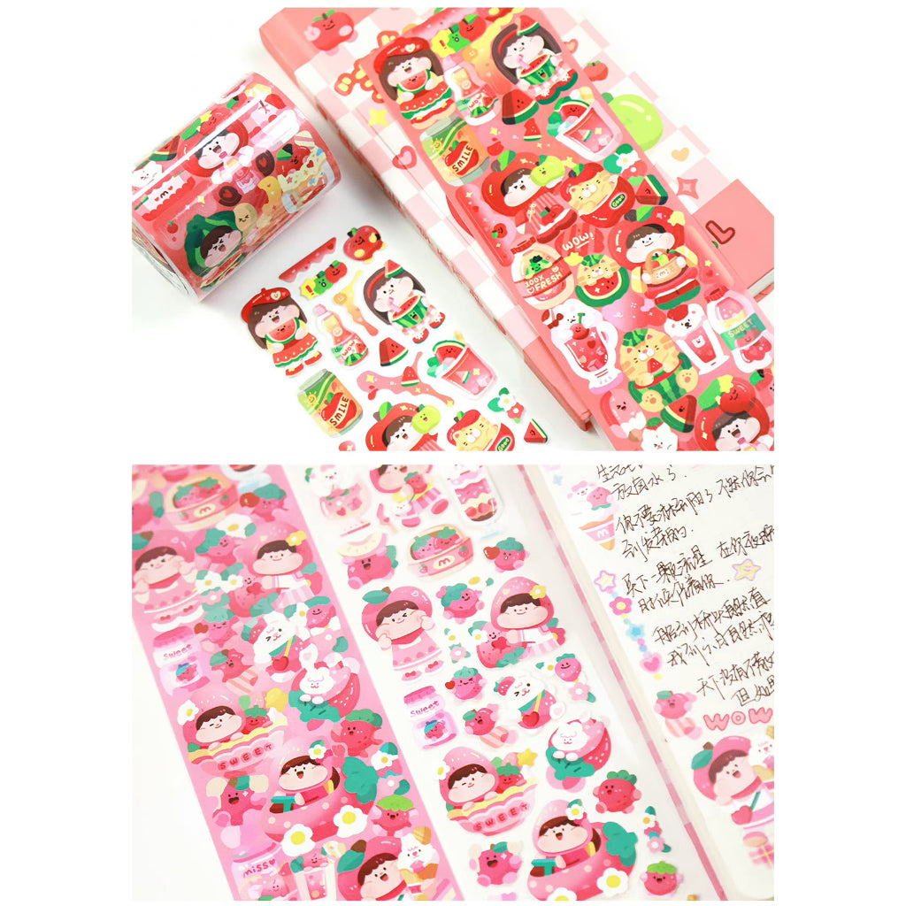 Meatball_Strawberry Fruit Sticker Tapes