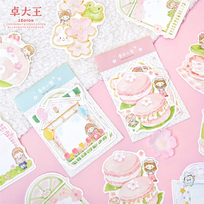 Molinta_Memo Pad Series (More Design) Sakura | Window | Snacks | Drinks | Bread | Animal