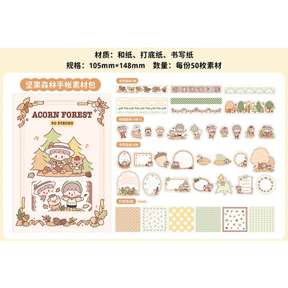 Molinta_Deciduous Forest Sticker Flakes 105mm x 148mm, 50pcs Mushroom