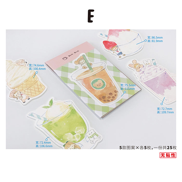 Molinta_Memo Pad Series (More Design) Sakura | Window | Snacks | Drinks | Bread | Animal