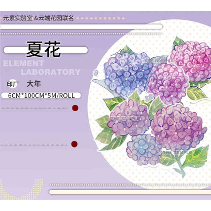 Element Lab_Hydrangea summer flowers 6cm WIDE x 5 meters long washi with release paper