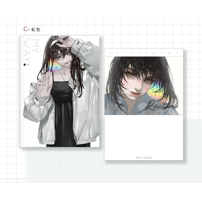 Notte Studio_Rainbow A4 Release Paper Sticker book 40 sheets, 80 pages 120g release