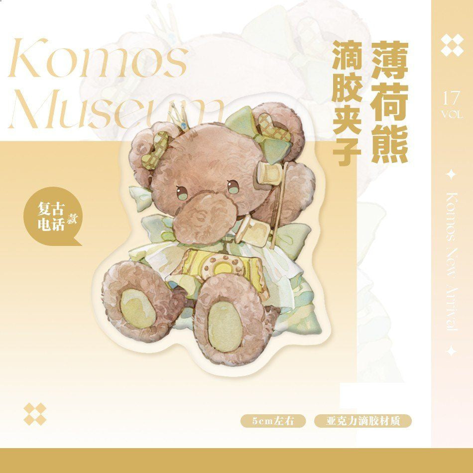 KOMOS Museum_Mint Bear Vintage Phone Acrylic Clip