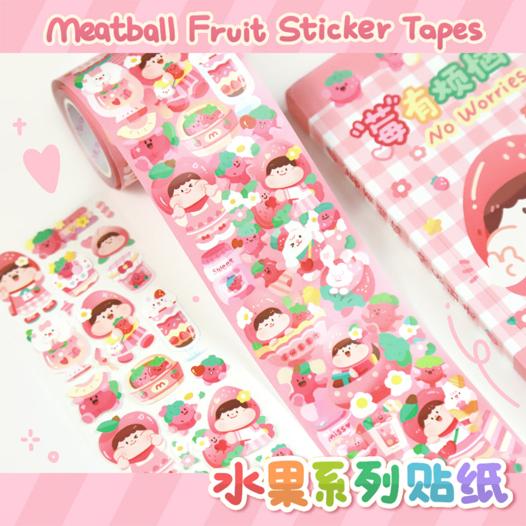 Meatball_Strawberry Fruit Sticker Tapes