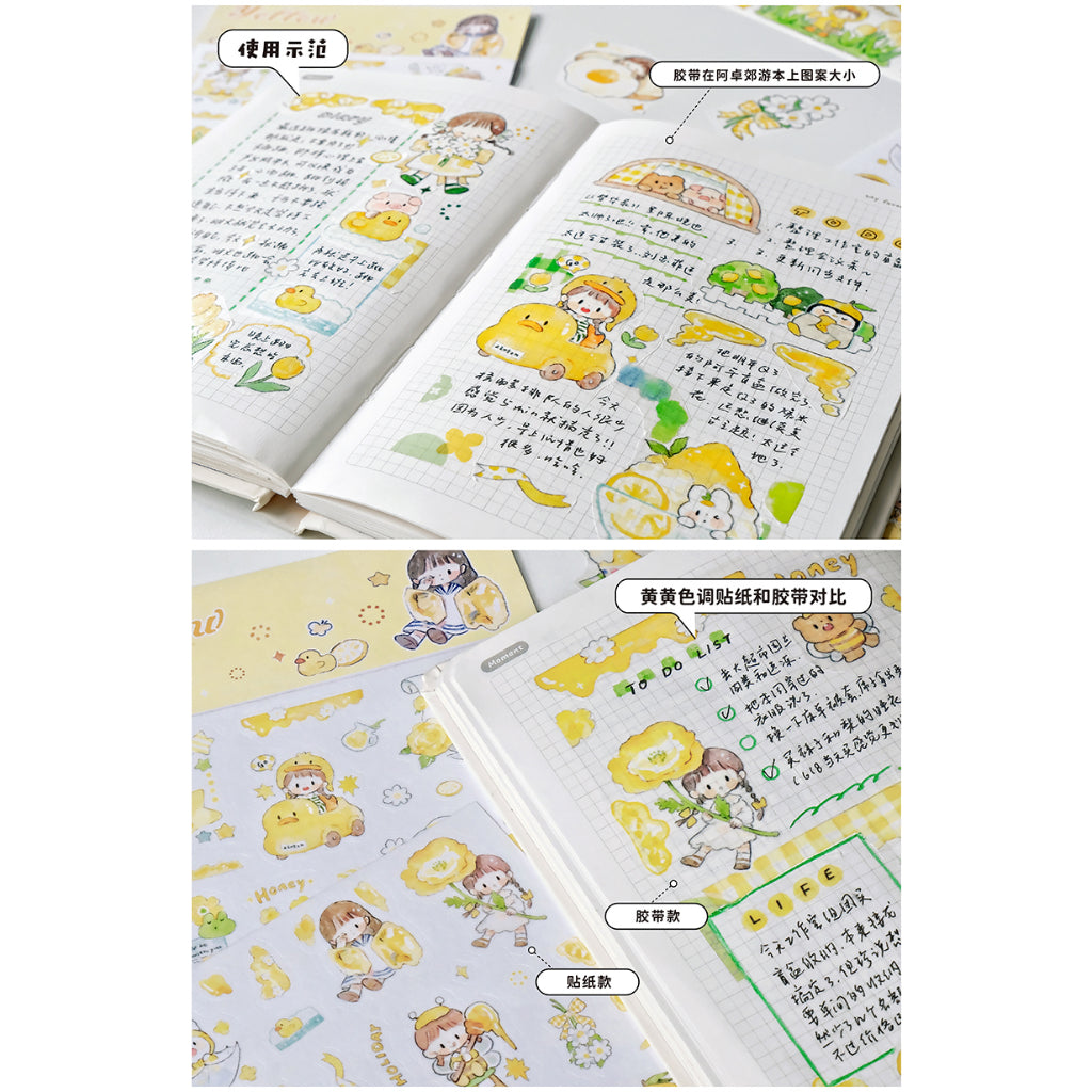 Molinta_Light Purple Tone Sticker Sheet Yellow Tone Sticker Sheet