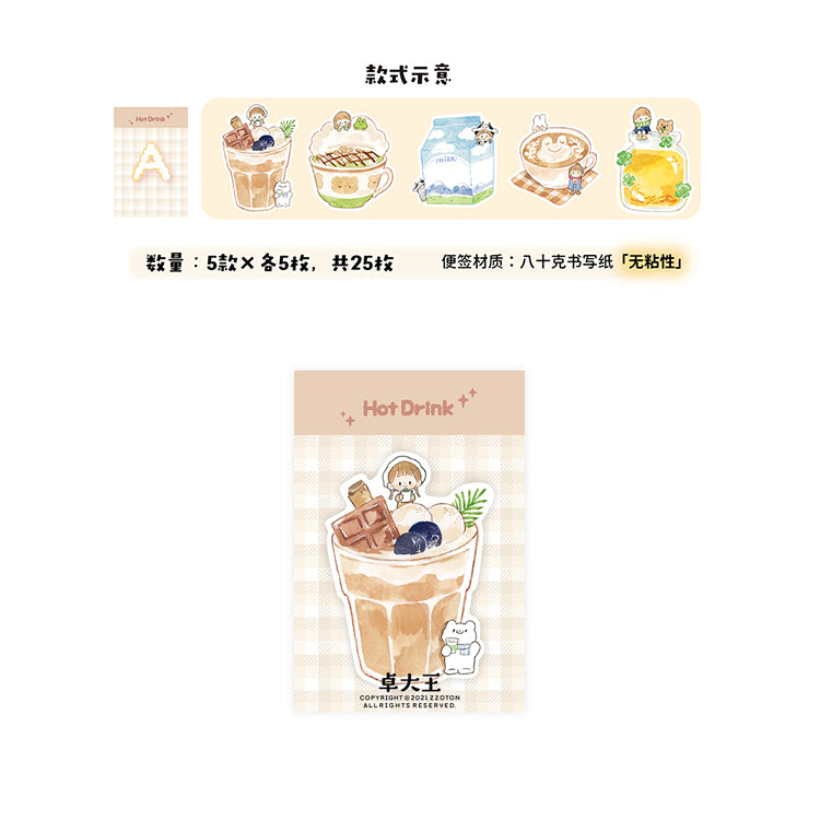 Molinta_Memo Pad Series (More Design) Sakura | Window | Snacks | Drinks | Bread | Animal