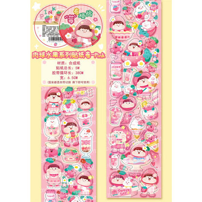 Meatball_Strawberry Fruit Sticker Tapes