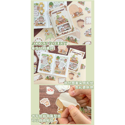 Molinta_Deciduous Forest Sticker Flakes 105mm x 148mm, 50pcs Mushroom