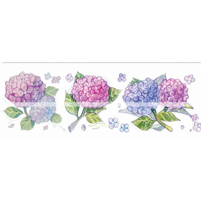 Element Lab_Hydrangea summer flowers 6cm WIDE x 5 meters long washi with release paper