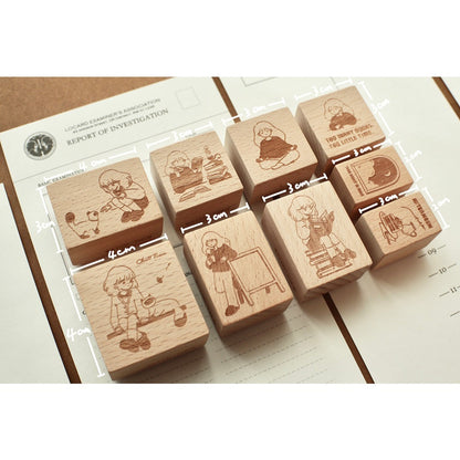 Wooden Stamp_Watch-Them Tashan_Chill Time Series | Cute Girls | Books | Reading