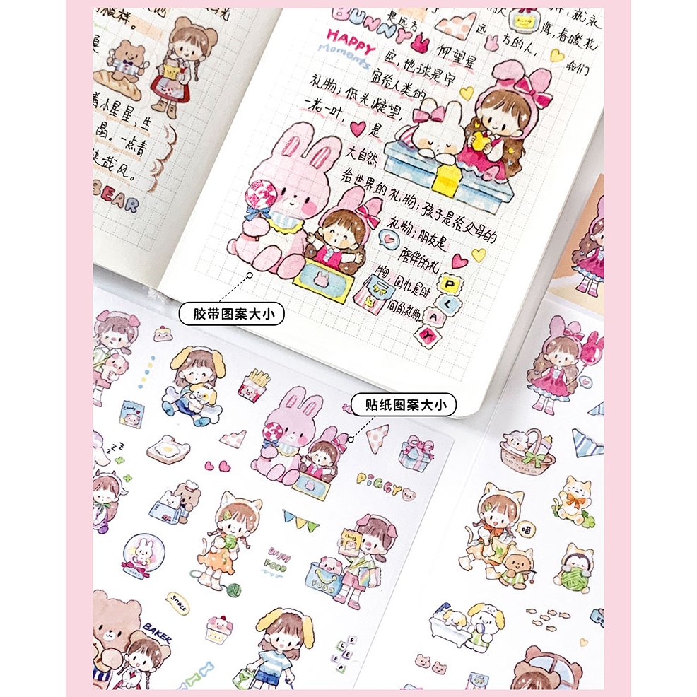 Molinta_Cute Animal Sticker Sheet 105 x 148mm 2 sheets, A6