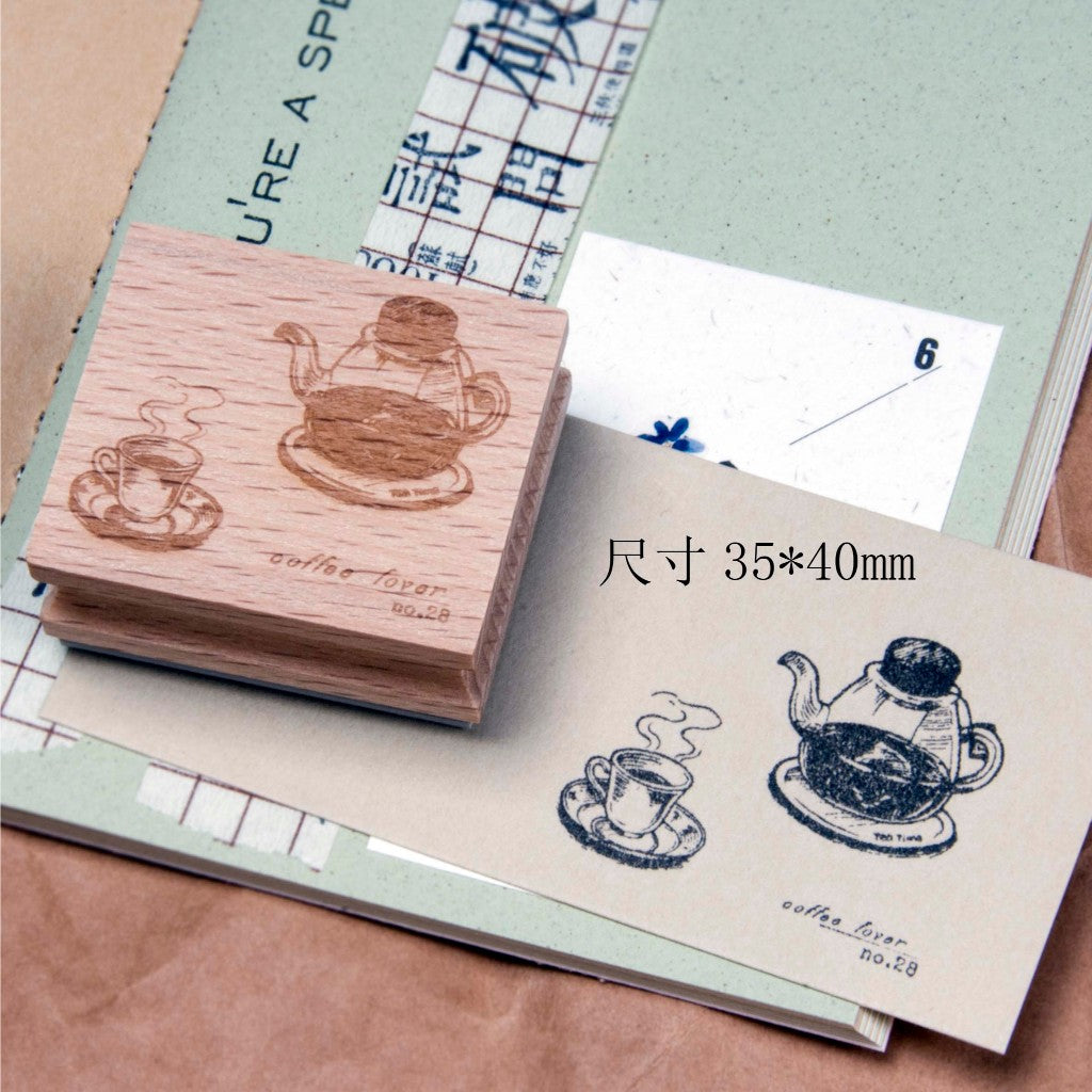 Wooden Stamps_Watch-Them Tashan_Some happy & Drinks Series | Life | Dream | Thank You | Milk Tea