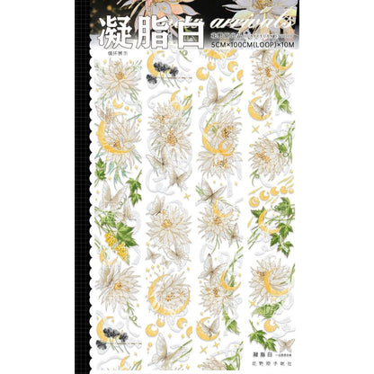 Flower Wild_Creamy White 5cm x 10m, 100cm Rainbow Foil