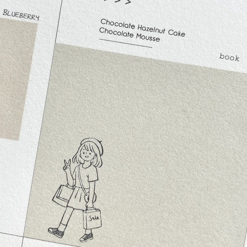 Blankbook _Little Girls Wooden Stamp Series | Cook | Journal | Travel | Shopping | Guitar