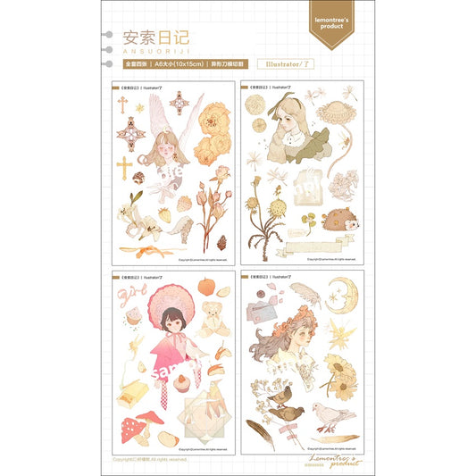 Lemon Tree_Ansu's Diary A6_4 pcs Sticker Sheet